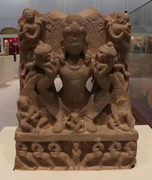 Solar disc on the statue of Surya (sun god)